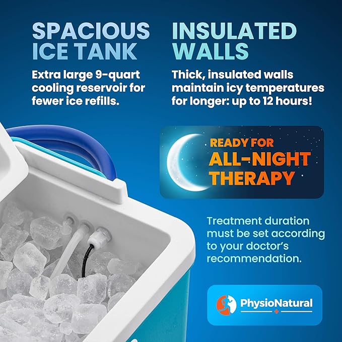 Cold Therapy Machine — Cryotherapy Freeze Kit System — for Post-Surgery Care, ACL, MCL, Swelling, Sprains, and Other Injuries - Wearable, Adjustable Knee Pad — Cooler Pump with Digital Timer