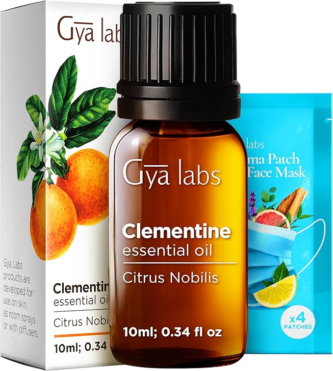 Gya Labs Clementine Essential Oil - 0.34 Fl Oz - for Hair, Skin, Diffuser, Aromatherapy & DIY Candle Making Scent
