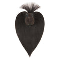 Hairro Human Hair Toppers with Wispy Bangs, 3D 360° Seamless Real Hair Toppers, Hand-Tied with 3.5"x4.7" U-shaped Base, Clip-In Hairpieces to Add Volume on Top, 12 Inch Natural Black