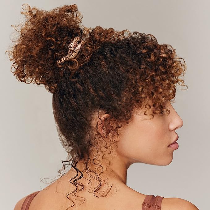 slip Silk Skinny Scrunchies - Light Brown | Set of 4 Skinny Scrunchies | 100% Mulberry Silk, Anti-Crease, Gentle on Hair, Reduces Breakage | Stylish & Durable, Ideal for All Hair Types