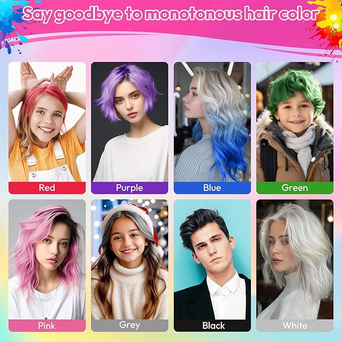 Grey Temporary Hair Color Spray for Kids & Women- Washable Root Touch Up Hair Dye, Non-Sticky Hair Wax for Christmas,Cosplay,Parties (120ML, Grey)