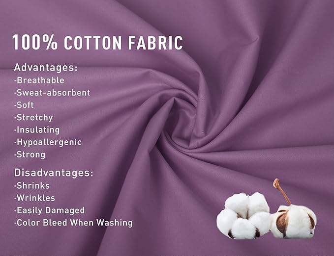 Sunflower Queen Pillowcases Set of 2, 100% Cotton Queen Size Pillow Cases 2, 20×30 inches Dark Purple, Soft and Breathable