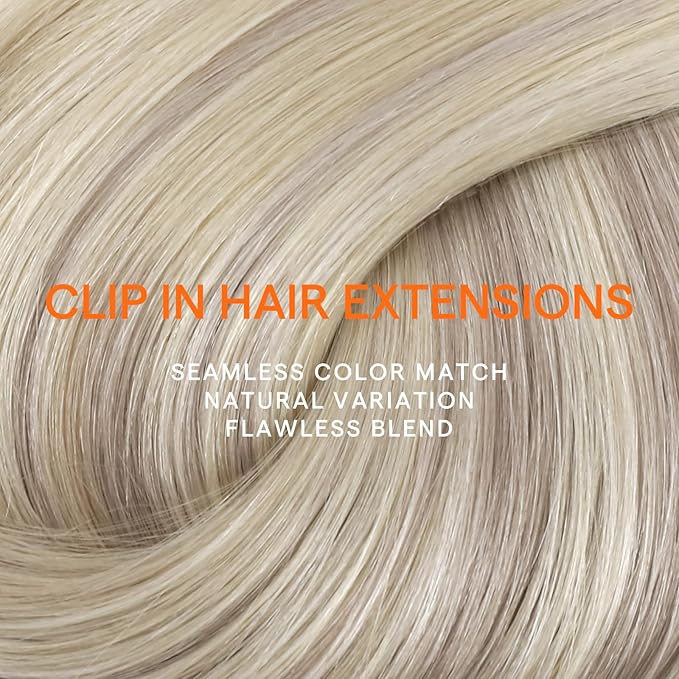 Full Shine Clip in Blonde Hair Extensions Real Human Hair Clip in Extensions for Short Hair Balayage Ash Blonde Double Weft Brazilian Straight Hair Extensions 12 Inch 7 Pcs 95 G