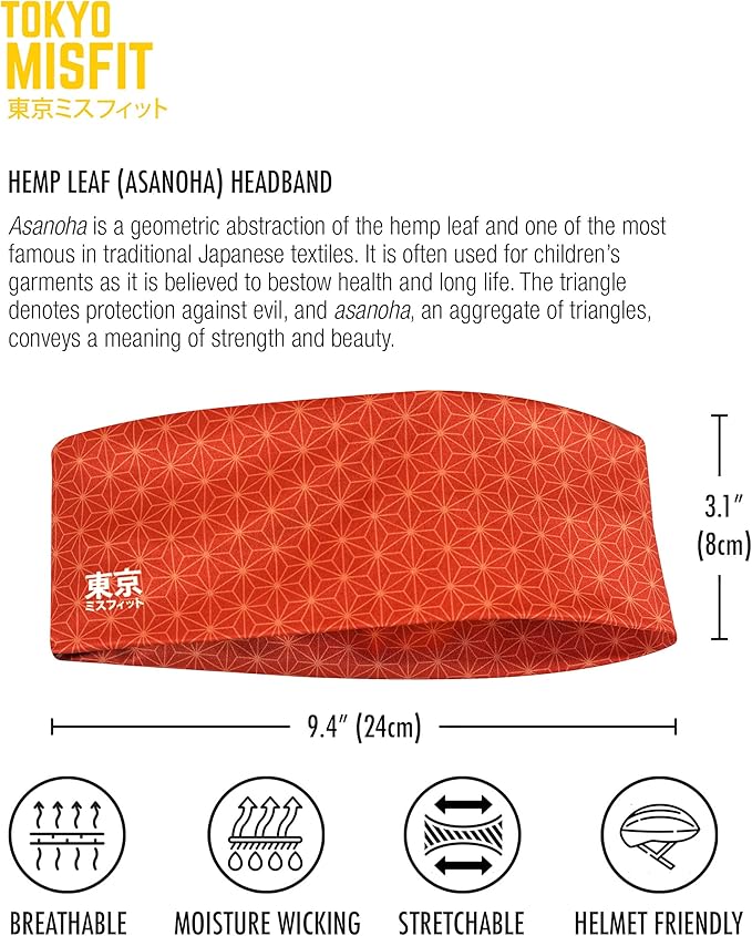 Tokyo Misfit - Japanese Headbands for Men & Women, Sweat Band, Workout, Yoga, Fashion, Running, Sports, Basketball, Bandana