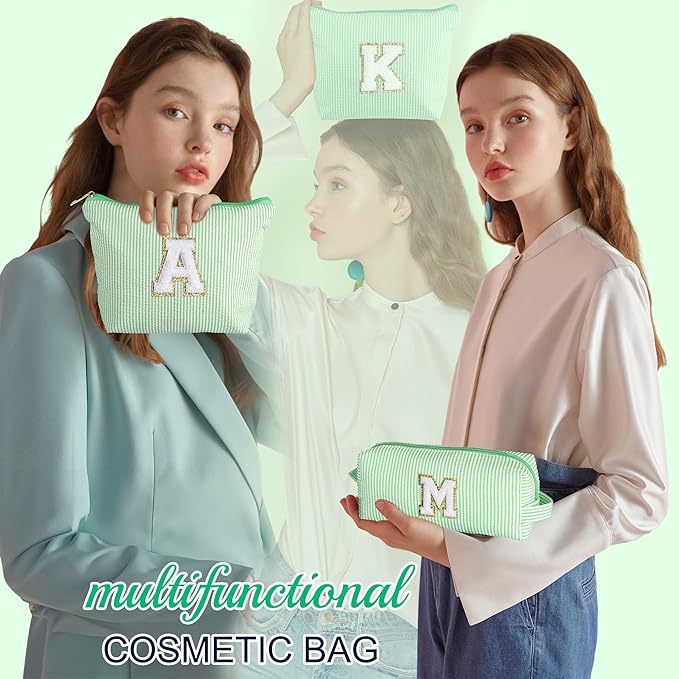 YOOLIFE Christmas Gifts For Teenage Girls Stocking Stuffers For Teen Girls Initial Makeup Bag | Cosmetic Travel Toiletry Bag | 9 10 11 12 13 14 15 Years Old | Teen Girl Gifts Trendy Stuff A