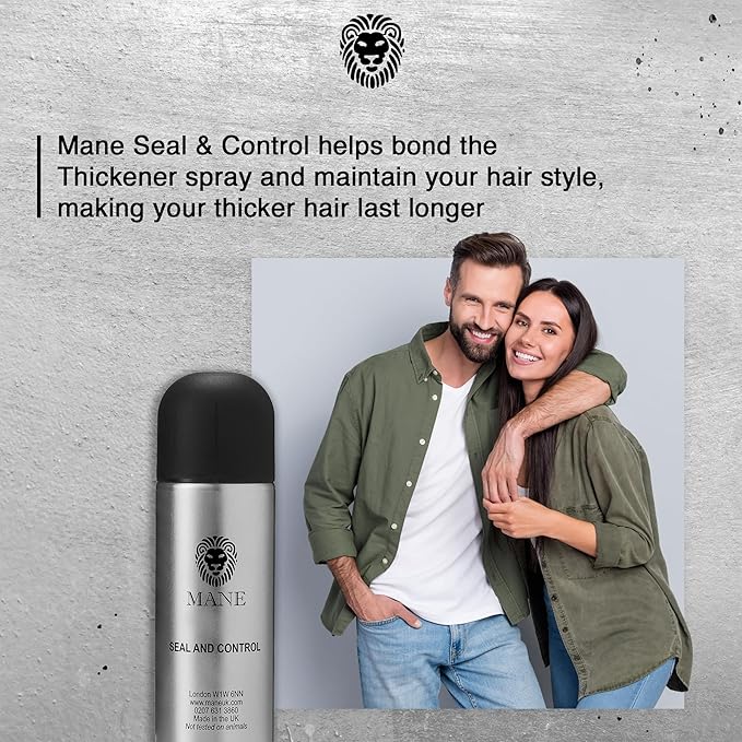MANE Hair Thickening Spray & Root Touch Up, Seal & Control Combo Pack, Instantly Thicker Hair for Men & Women, Fill in Hairlines and Hide Thinning and Fine Patches - Blond, 12 Colors (6.76 oz)