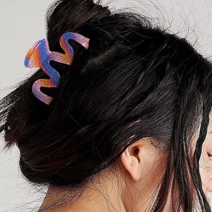 Jayongnee 3Pcs Hair Claw Clips for Women: Nonslip Clips for Thick and Thin Hair (Multi-colored8)