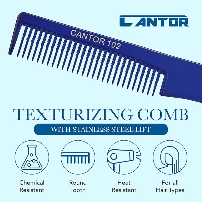 Lift Teasing Comb and Hair Pick 1 Pack, Five Stainless Steel Lifts - Chemical and Heat Resistant Detangler Styling Tool Anti Static Comb for All Hair Types By Cantor