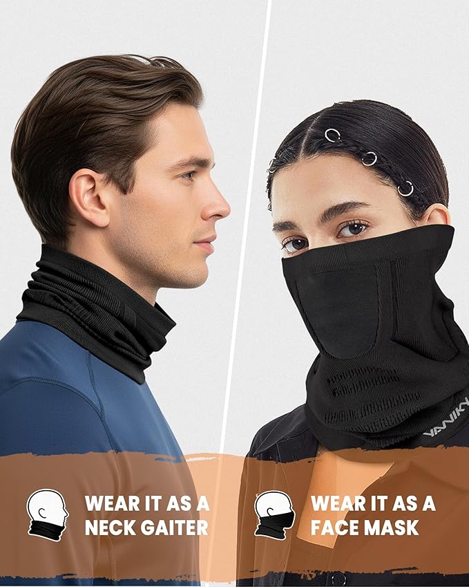 Winter Neck Warmer Gaiter Ski Face Mask, Breathable Fleece Balaclava Windproof Cold Weather Scarf
