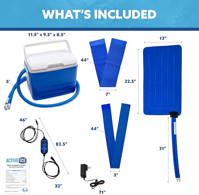 Polar Active Ice 3.0 | 9 QT Cold Therapy Ice Machine | Programmable Timer | Extended Coverage Hip Pad | Cryotherapy Pain Relief System | Ace Bandage Style Compression