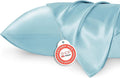 Bedsure King Size Satin Pillowcase Set of 2 - Aqua Silky Pillow Cases for Hair and Skin with Envelope Closure, Similar to Silk Pillow Cases, Gifts for Women Men, 20x36 Inches, 2pcs