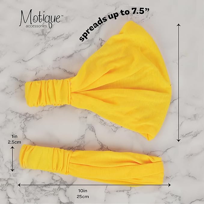 Marigold Wide Cotton Head Band Solid Boho Yoga Style Soft Hairband