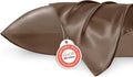 Bedsure Satin Pillowcase 2 Pack Similar to Silk Pillow Cases Standard Size, Pillow Case for Sleeping Women with Envelope Closure, Gifts for Women Men, Brown, 20x26 Inches, 2pcs