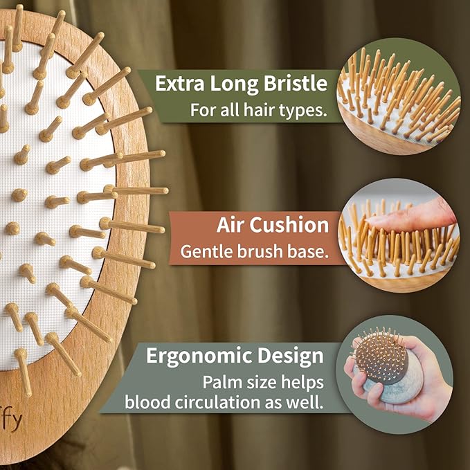 Uffy Acubrusher – 24K Gold-Plated Gua Sha Hair Brush - Ergonomic Scalp Massager for Dandruff & Hair Growth, Suitable for All Hair Types - Ideal Gift for Mom in Turquoise Blue