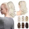 Ponytail Extension - 14" Claw Clip in Ponytail Hair Extensions Natural Soft Synthetic Layered Wavy Pony Tail Hair Pieces for Women - Platinum