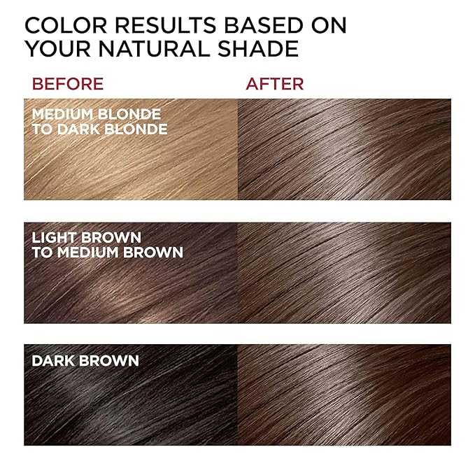 Herbal Light Brown Hair Color Shampoo - 3 in 1 Lasting Hair Dye for Women & Men, 17.60 Fl Oz