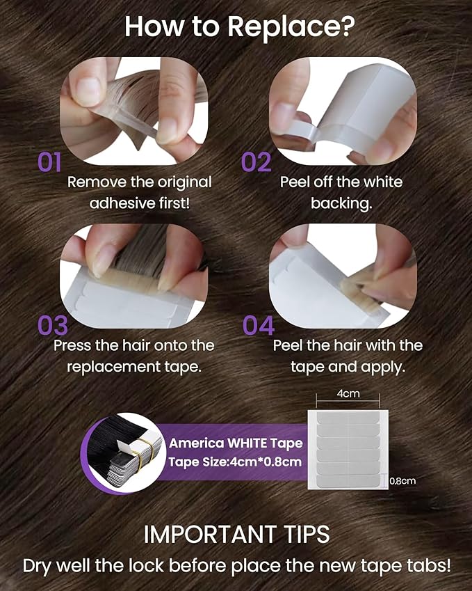 LaaVoo Tape in Hair Extensions Medium Brown Tape in Human Hair Extensions Seamless Hair Extension Tape on Long Hair 24inch 40pcs 100g