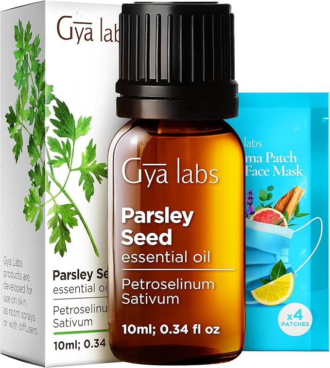 Gya Labs Parsley Essential Oil - 0.34 Fl Oz - for Hair, Skin, Diffuser, Aromatherapy & DIY Candle Making Scent