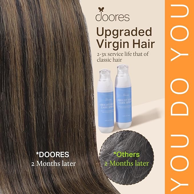 DOORES Hair Extensions Real Human Hair, Natural Black to Chestnut Brown 14 Inch 130g 9pcs, Clip in Remy Human Hair Extensions Seamless Clip ins Straight Hair Invisi Edge Hair Extensions Remy Hair