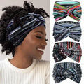 IVARYSS Extra Wide Boho Headbands for Women Non-Slip, 7'' Large Twist Knotted Stretchy Wraps Head Bands Hair Accessories, 4 Pack