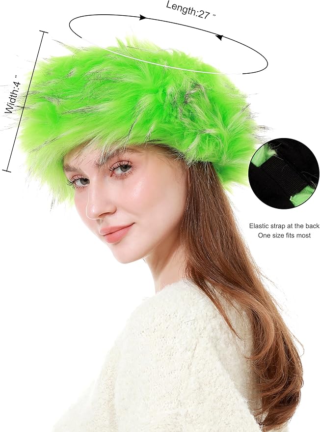 Faux Fur Headband for Women Winter Earwarmer Earmuff with Elastic