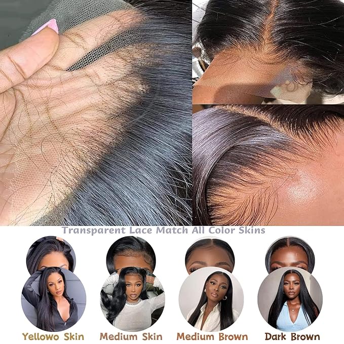 13x6 Straight Lace Front Wigs Human Hair 200 Density HD Lace Front Human Hair Wigs for Black Woman Brazilian Lace Frontal Wigs Pre Plucked 22 Inch
