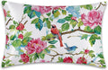 Pink Roses Flowers and Red Birds Satin Pillow Case Queen Size,Soft Pillowcases for Hair and Skin Similar to Silk,Pillowcases with Hidden Zipper Bedding Accessories,20X30 Inches,1 Pack