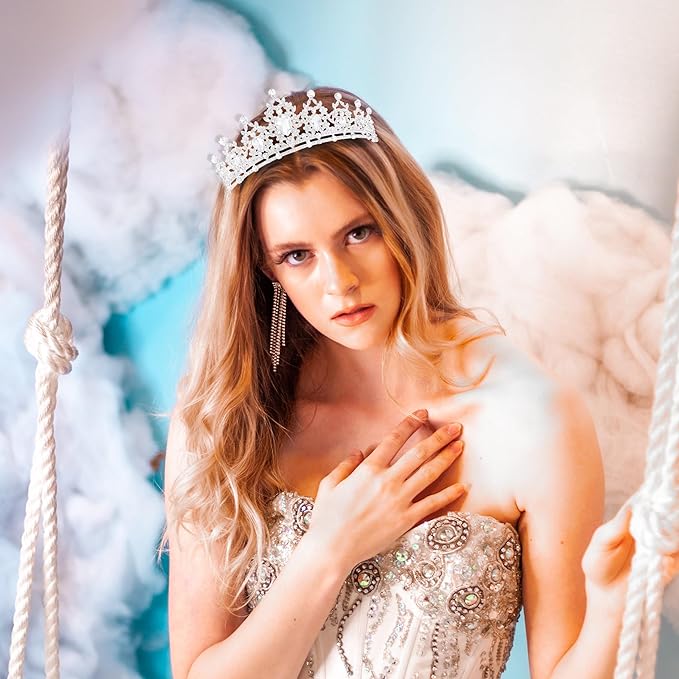 Princess Tiara and Crown for Women Wedding Tiaras for Bridal girls Tiaras and Crystal Crowns Rhinestone Headband Metal Hair Accessories for Costume Birthday Party Prom Gifts