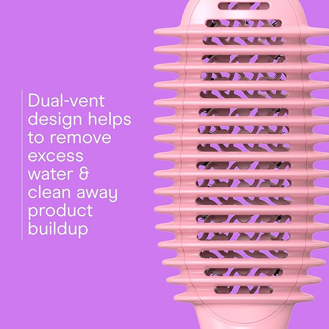 Conair Curl Define Pro Hair Brush for Curly Hair, For Shorter Hair with Tight Curls, Dual Vents with Continuous Grooves, Mixed Bristles for Frizz-Free Detangling, Smoothing, and Curl Definition