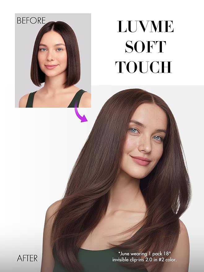 LUVME Invisible Clip in Hair Extensions Real Human Hair, 22 inch 110g 6Pcs, Natural Remy Human Hair Extensions Clip ins for Women, Natural Human Hair Silky Straight Highlight No.2