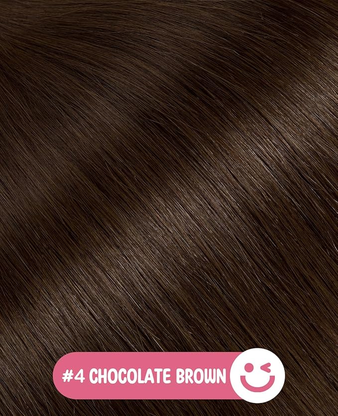Youngsmile Insert Tape in Hair Extensions Injection Human Hair Extensions #4 Chocolate Brown Invisi Edge Tape ins Remy Human Hair 14 Inch Injected Hair Tape in Extensions 20pcs 30g Straight (#4,14'')