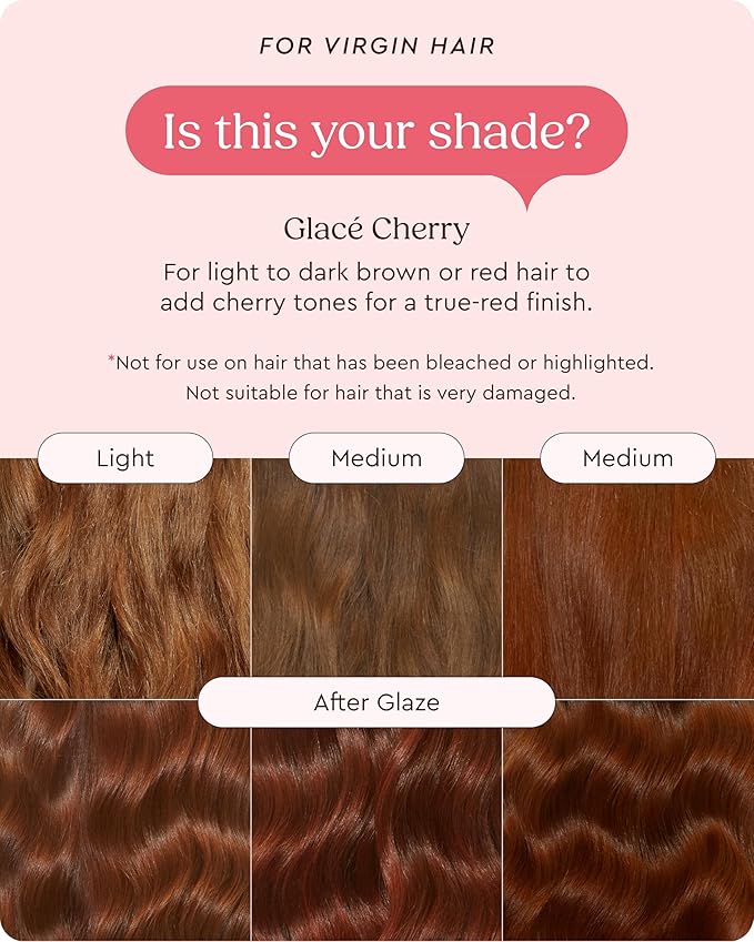 Glaze Supergloss Color Conditioning Gloss With Dispensing Pump – Hydrating Semi-Permanent Color Hair Gloss & Shine Boost – 6.4 Fl Oz - Vibrant Red - Glace Cherry