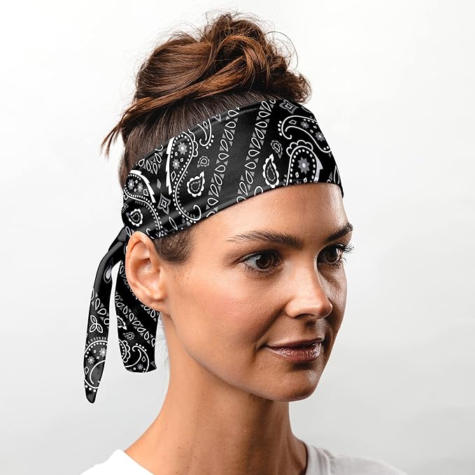 Suddora Paisley Print Bandana Headband, Multi-sport Boho Style Bandana, Non-slip Fabric, Unisex Head Accessory for Bikers