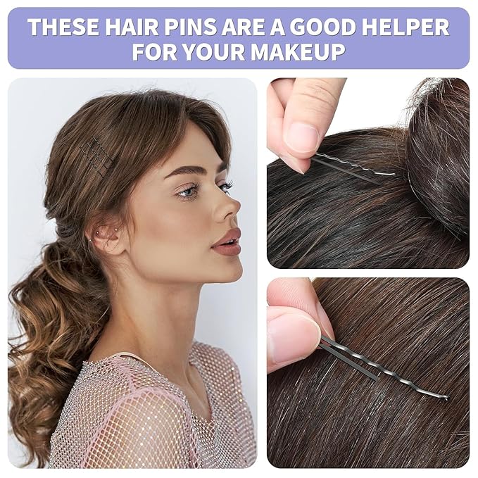 Hair Clips Set | 8 Matte Non-Slip Claw Clips (4.3"/3.5") + 60Pcs 2" Black Bobby Pins | All-in-One Set for Thick/Thin Hair | Secure Hold for All Hair Types, Neutral Colors