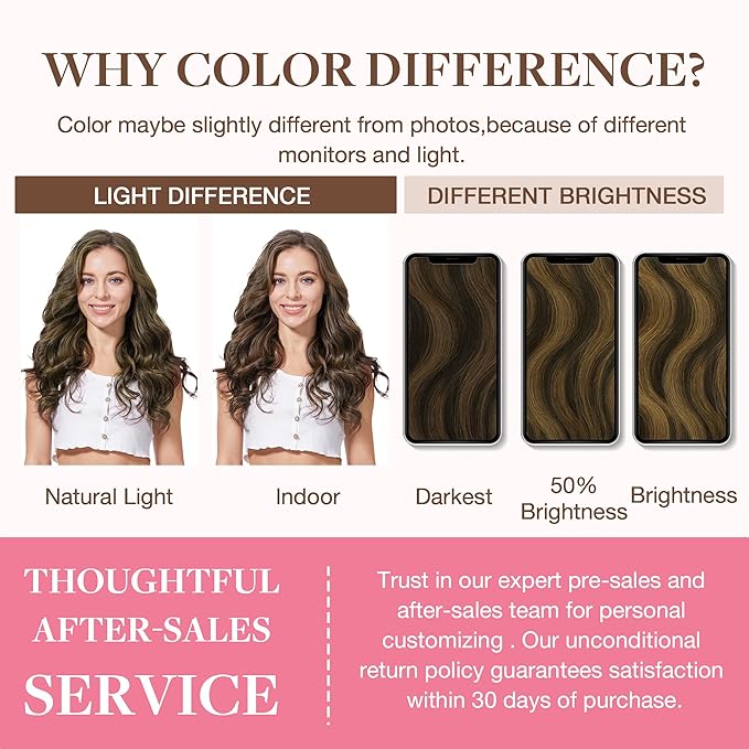 GOO GOO Clip in Hair Extensions Real Human Hair, Remy Human Hair Extensions Clip ins for Women, Natural Human Hair, 18inch 130g 7Pcs, 2/6/2 Balayage Dark Brown to Chestnut Brown