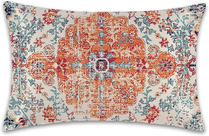 Boho Vintage Satin Pillow Case Queen Size,Soft Pillowcases for Hair and Skin Similar to Silk,Pillowcases with Hidden Zipper Bedding Accessories,20X30 Inches,1 Pack