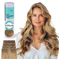 Irresistible Me Real Human Hair Extensions Clip Ins – 100% Human Hair Clip In Extensions for Length & Volume – Invisible Extension – Heat Resistant & Dyeable – Teddy Blonde Balayage, 24 Inches