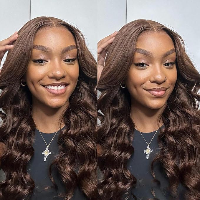 WOWANGEL 13x6 HD Lace Front Wigs Human Hair Body Wave Pre Plucked SKINLIKE 0.1mm Extremely Thin Real HD Lace Front Wigs 250% Density Glueless Human Hair Wigs for Women 18 Inch