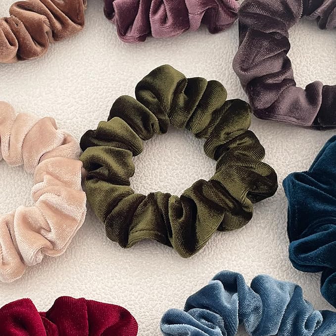 Hair Scrunchies, 6 Pcs Velvet Scrunchies for Women, Soft Hair Ties for Girls, No Damage Hair Scrunchy, Hair Styling Accessories, Gentle No-Slip Scrunchie, Ponytail Holder for Thick/Curly Hair