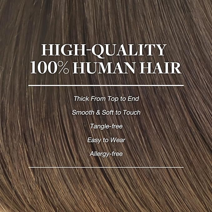GOO GOO Clip in Hair Extensions Real Human Hair, Remy Human Hair Extensions Clip ins for Women, Natural Human Hair, 18inch 150g 9Pcs, 1D/2C/4E Chocolate Dip Color Melt