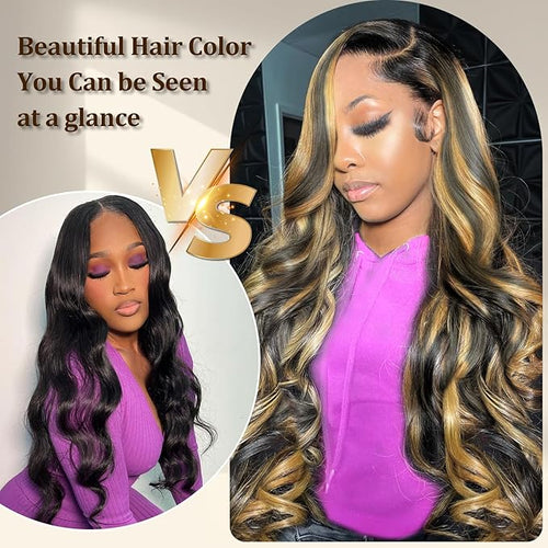 13x6 Ombre Lace Front Wig Human Hair Pre Plucked 200% Density HD Transparent Frontal Human Hair Wigs for Women Bleached Knots with 1b/27 Color Baby Hair 22inch