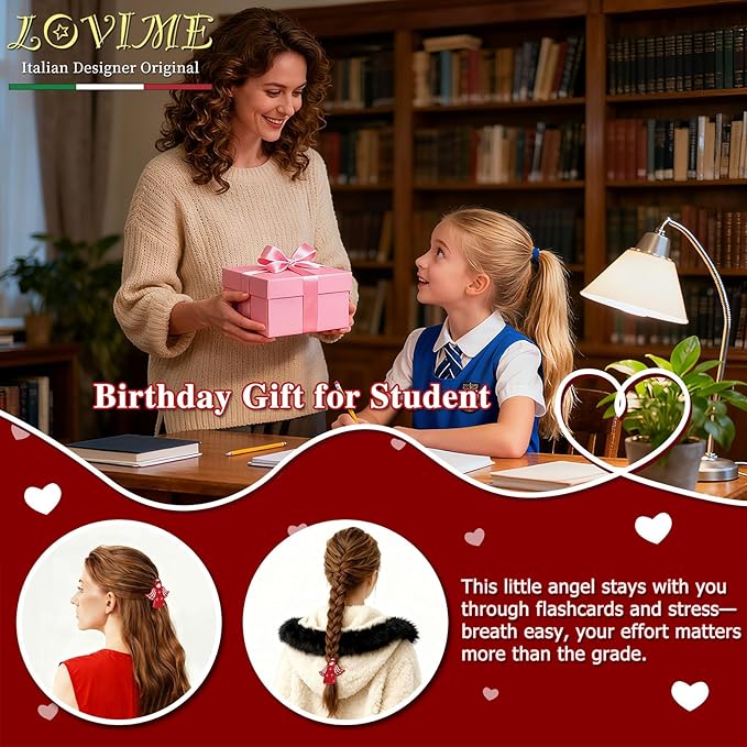 Inspirational Birthday Gifts for Girls "Guardian Angel" Hair Clips, Cute Back to School Gifts for Student from Teather, Daughter Granddaughter Nephew, Christmas Stocking Stuffer Gifts