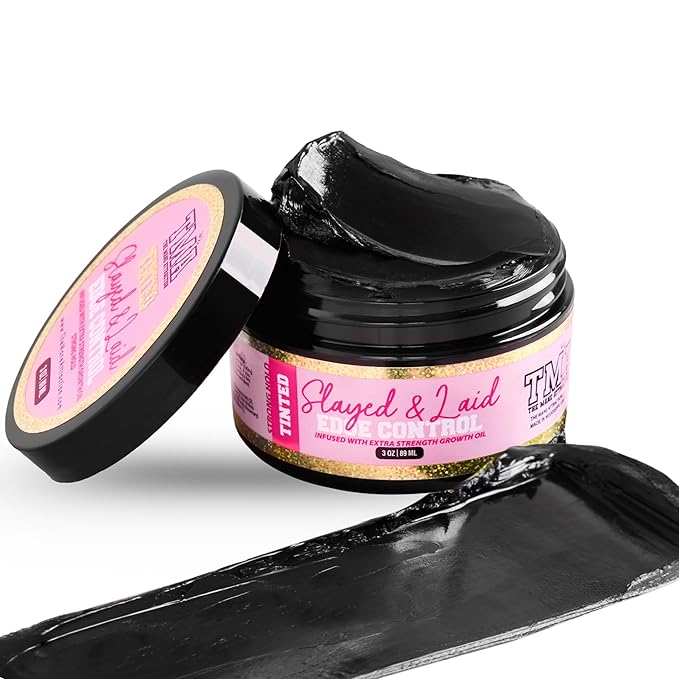 The Mane Attraction Black Edge Control Tinted– 3oz | Edge Gel for Thinning Hairlines | Flake-Free Growth Gel with Strong Hold for Natural Styles