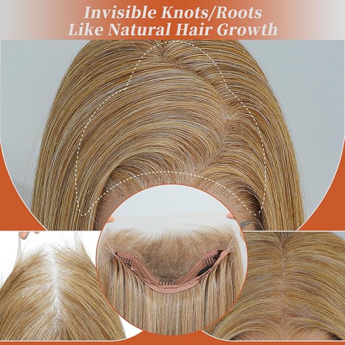 Ombre Blonde Synthetic Lace Front Wigs Pre Plucked 26 Inch Long Wavy 100% Futura Premium 13x4 HD Lace Wigs For Black Women Ready to Wear Beginner Friendly Daily Party Use