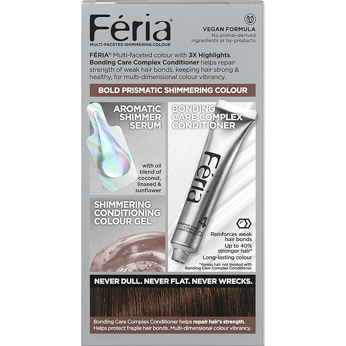 L'Oreal Paris Feria Multi-Faceted Shimmering Permanent Hair Color, 45 French Roast (Deep Bronzed Brown), Pack of 2 Hair Dye Kit