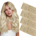 GOO GOO Invisi Edge Tape in Hair Extensions Human Hair, 18ET90A Natural Blonde Balayage 20pcs 16inch 50g, Virgin Remy Hair, Seamless Injected Tape, Natural Look