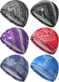 SATINIOR 6 Pcs Cooling Skull Cap Helmet Liner Sweat Wicking Cap Hard Hat Liner Bandana for Men Women Sports Cycling Running