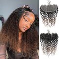T1B/2/30 Ombre 13x6 Water Wave Lace Frontal 100% Real Human Hair 16 Inch Chestnut Brown Ombre Water Wave Transparent Lace Frontal