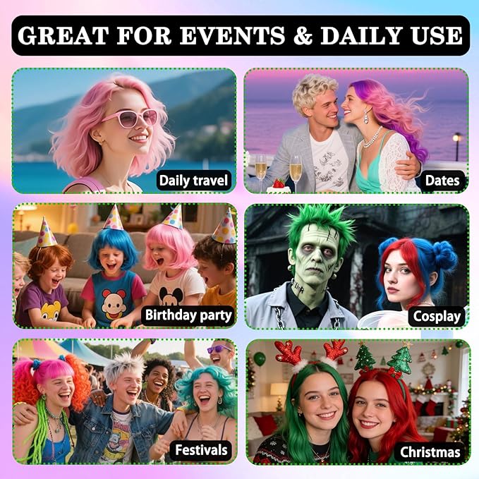 Pink Temporary Hair Color Spray for Kids Women, One-Day Temporary Hair Dye Spray Washable Hair Color Wax Non-Sticky For Cosplay DIY, Party, Christmas, Halloween, Crazy Hair Day (Pink)