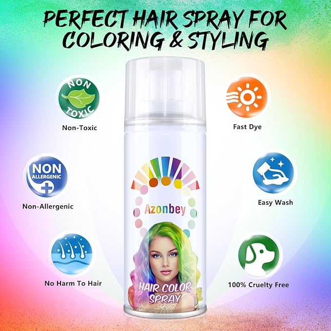 Halloween Hair Spray,Temporary Hair Color Spray for Women Kids Men,Washable Hairspray,Colored Hair Spray,Color Hairspray for Halloween,Party,Cosplay,Christmas Day (Green)